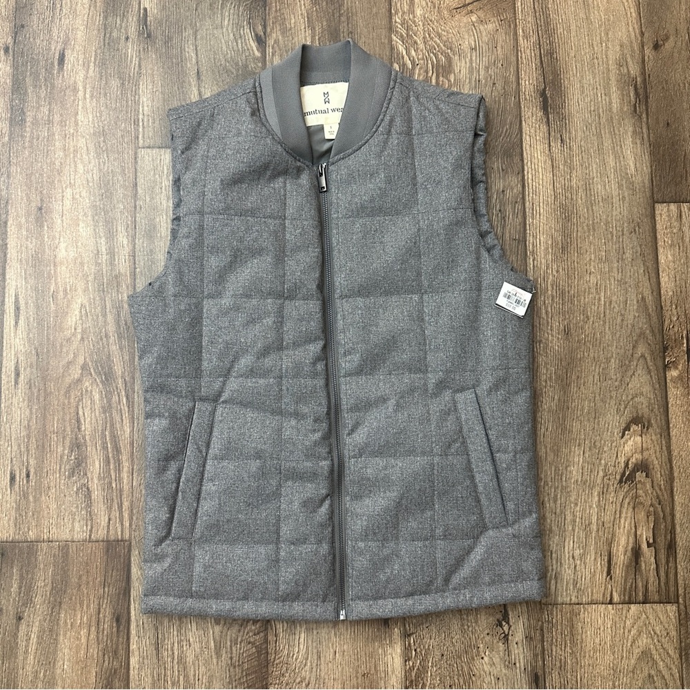Mutual Weave Polyester Puffer Vest Men’s Size S Gray